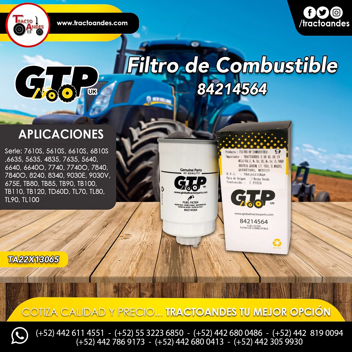 Filtro de Combustible - 84214564