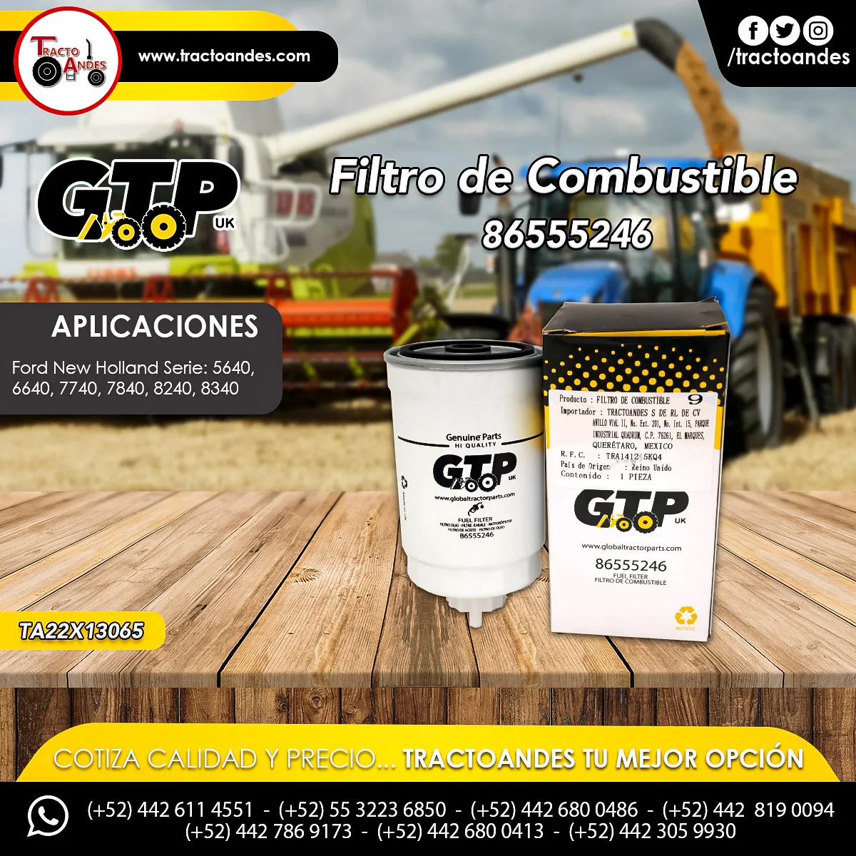 Filtro de Combustible - 86555246