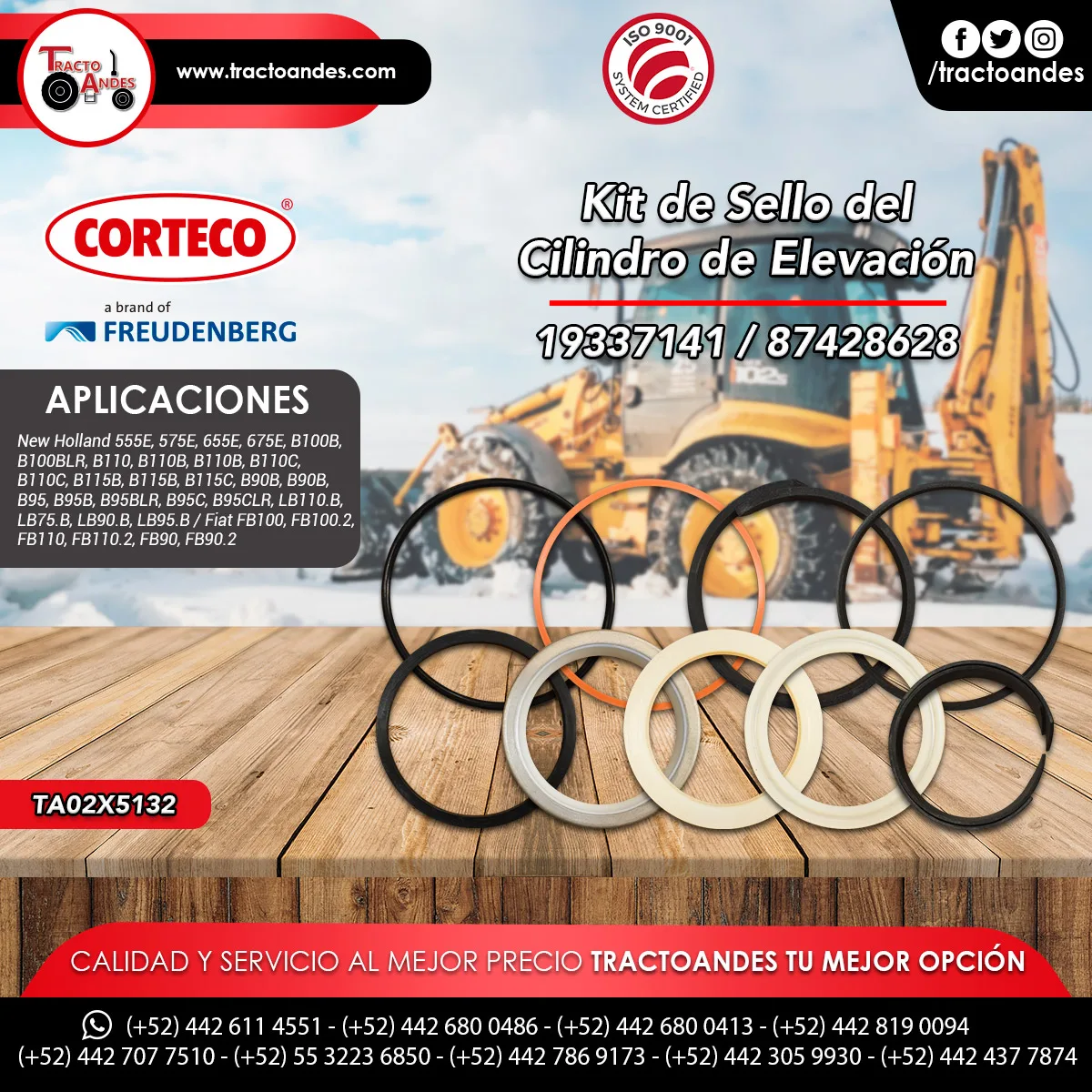 Kit de Sello del Cilindro de Elevación - 19337141 - 87428628