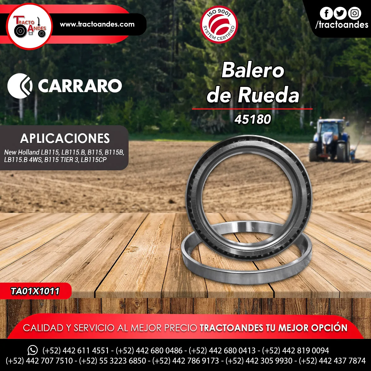 Refacciones Carraro y New Holland