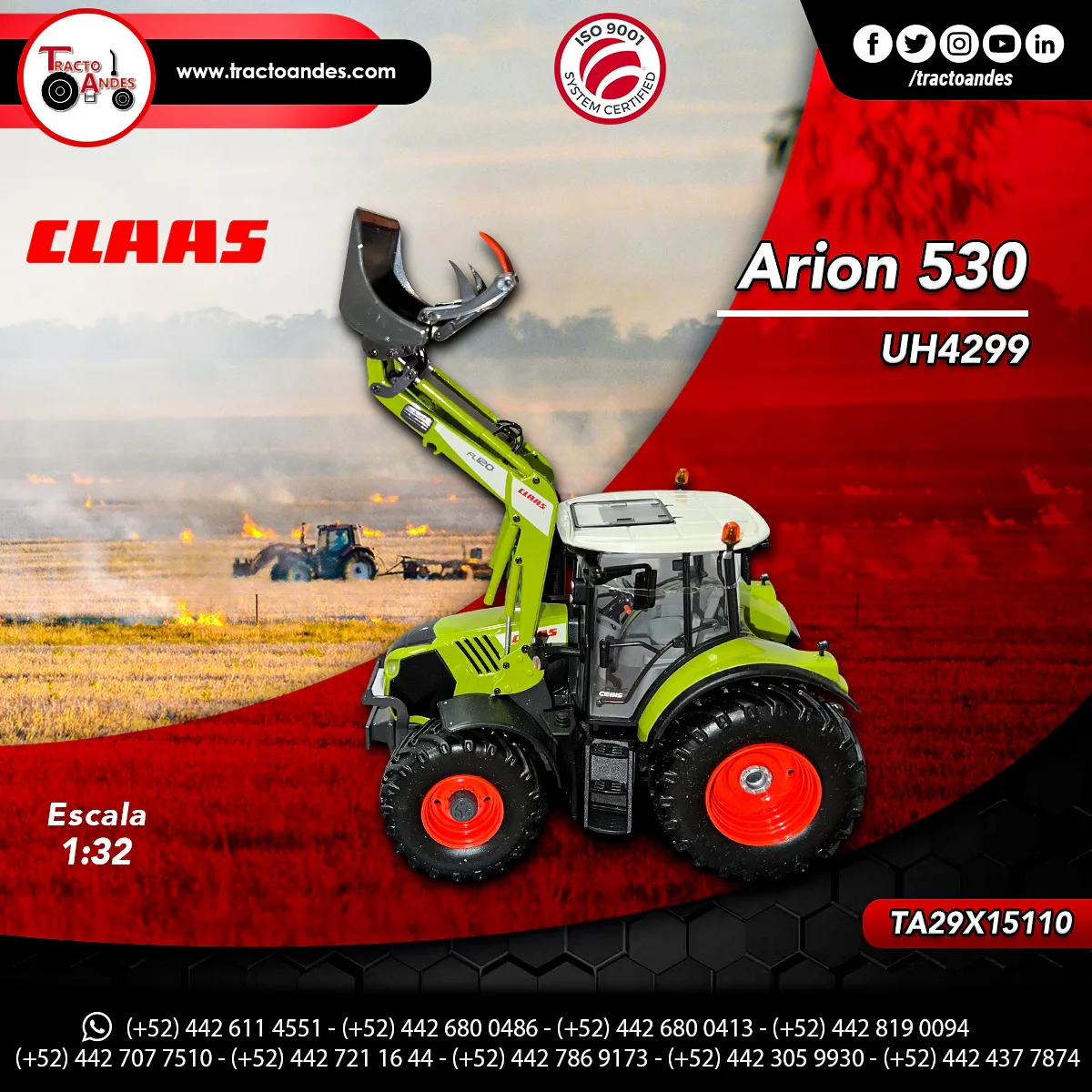 Juguetes a escala Claas escala 1:32 | Tractor