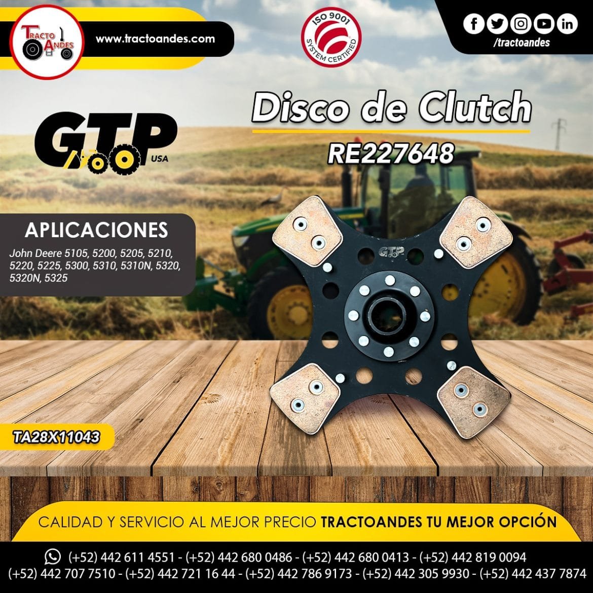 Re227648 Disco de Cluthc - RE227648 | GTP - John Deere