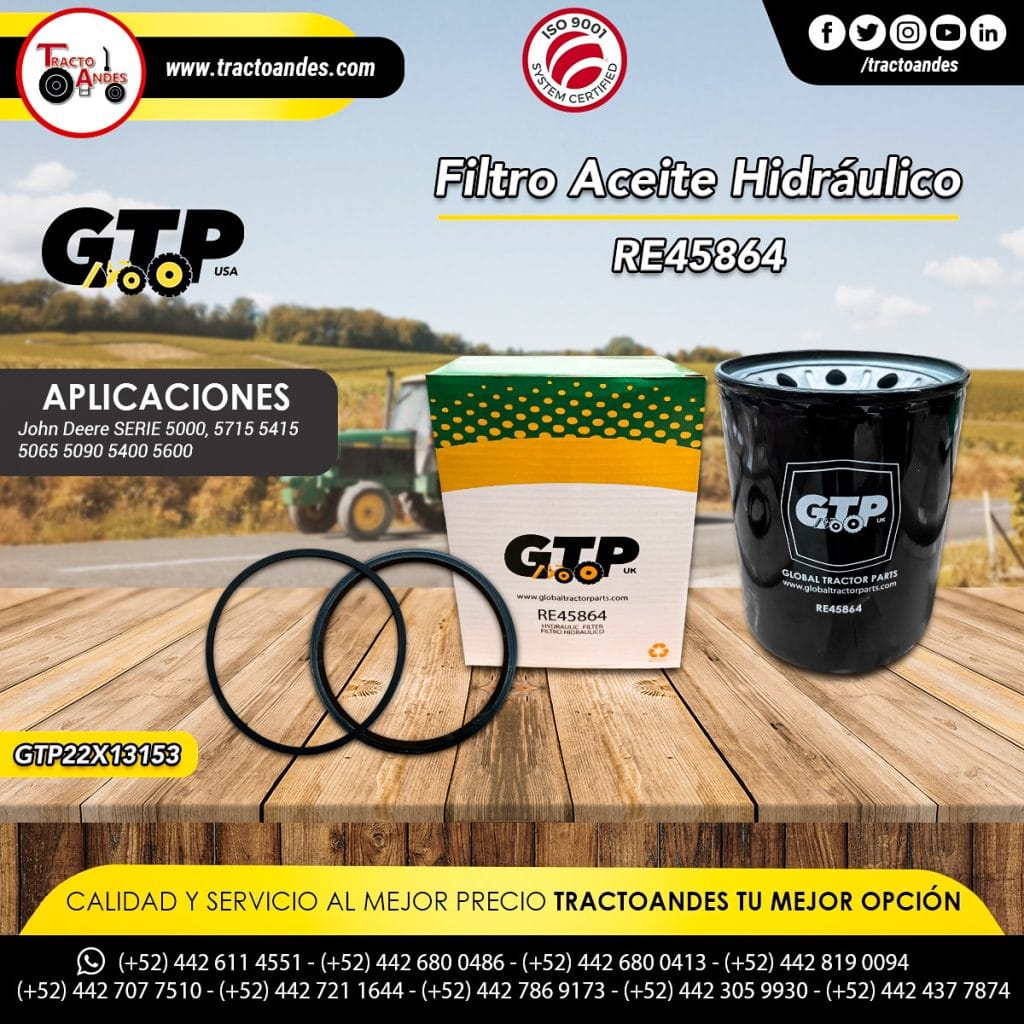 Filtro Aceite Hidráulico - RE45864 | GTP - John Deere