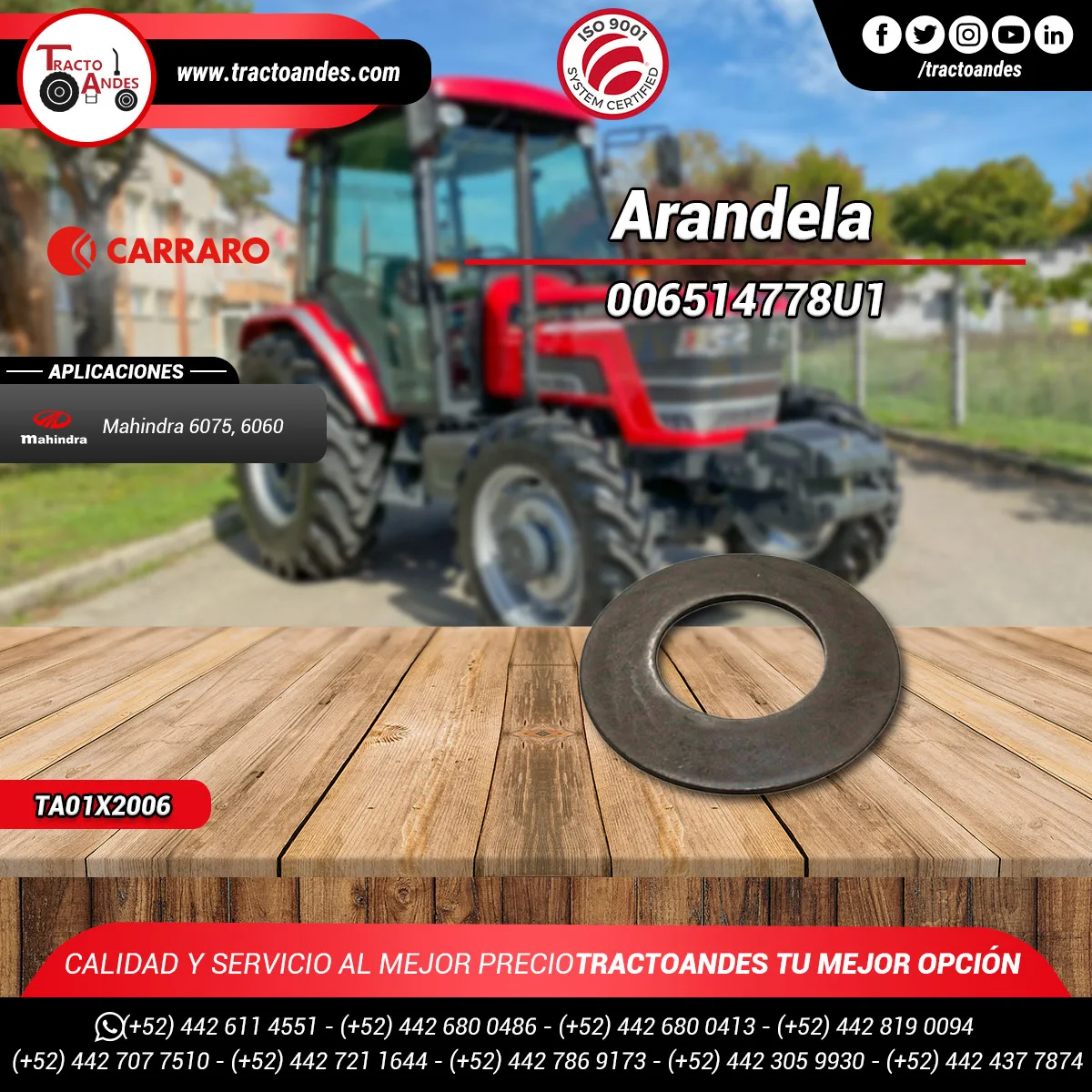 Arandela-Mahindra-006514778U1-Case-122270A1-Carraro-CAR125813-Massey-Ferguson-0612776R1-John-Deere-R121593-R121593-ER125813-R121593-Volvo-VOE11988552