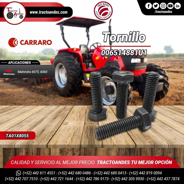 Tornillo-TA01X8055-Mahindra-006514881U1-Original-Carraro
