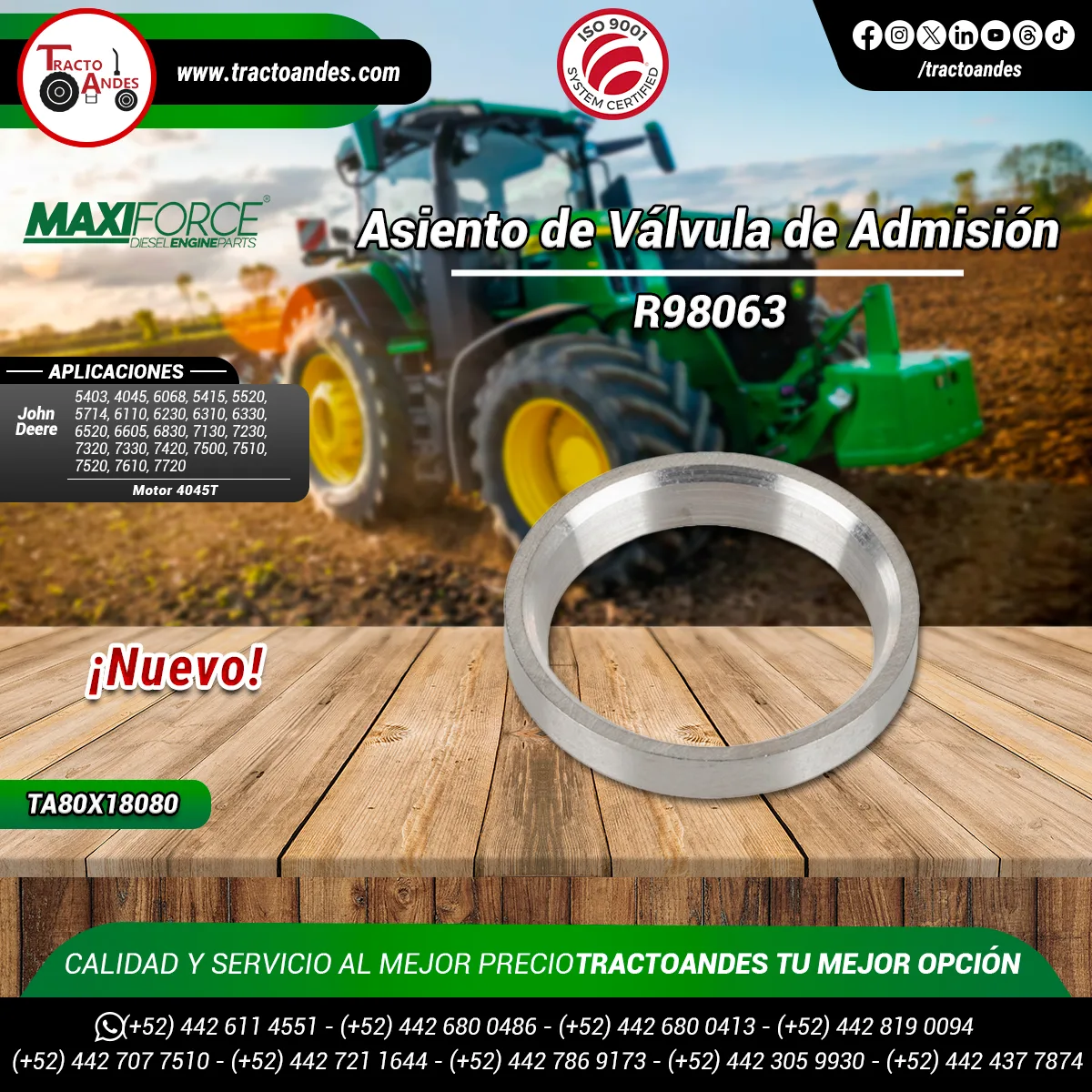 Asiento-de-valvula-de-admision-R98063-TA80X18080