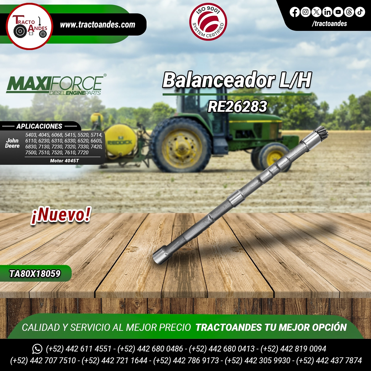 Balanceador-LH-RE26283-TRE26283-para-Motor-4045T-John-Deere-Refacciones-Agricolas-TractoAndes