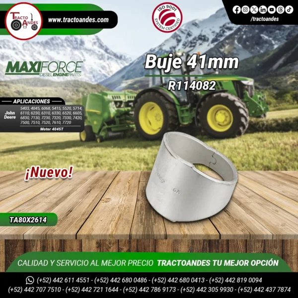 Buje-41mm-R114082-TR114082-Maxiforce-Motor-4045T-John-Deere-Refacciones-Agrícolas